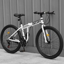 풀샥 MTV자전거 xc MTB 미끄럼 방지 내마모성 타이어 접이식 자전거 산악 전방 및 후방 기계식 디스크 브레이크, [02] 26, [03] 24, [01] white