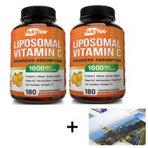 2개세트 뉴트리플레어 리포조말 리포좀 비타민C 1600mg 180캡슐 + 엽서 1장, 2개세트 뉴트리플레어 리포조말 비타민c + 엽서 1장