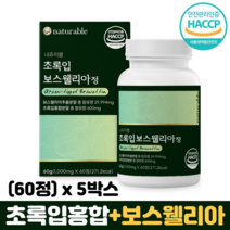 관절엔 보스웰리아 초록잎홍합 정 우슬 아연 마그네슘 HACCP 식약처인증 보수엘리아, 5개, 60정
