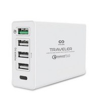 이츠라이프 트레블러 60W PD 퀵차지 3.0 5포트 멀티충전기, 화이트, 1개