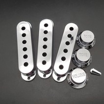 싱글 코일 ST 일렉트릭 기타 픽업 커버 1 세트 볼륨 톤 컨트롤 노브 스위치 팁 실버 홀더 케이스 포함, 04 48 50  52mm