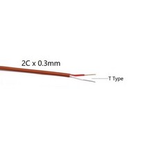 열전대 고온 측정 보상 케이블 와이어 2 코어 PTFE 절연체 차폐 라인 K J T 타입 5 10 50 100M, T Type 2x0.3, 2 meters