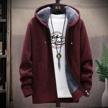 남자 오버핏 가디건 집업 니트 남성용 겨울 따뜻한 솔리드 카디건 스웨터 양털 두꺼운 스웨터 코트 남성 스탠드 칼라 지퍼 재킷