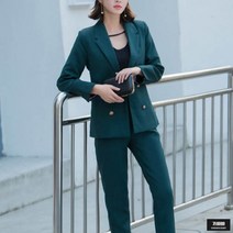 가바바 여성 투피스 멋진 금장 버튼과 소매 줄 포인트 정장 투피스 G50739