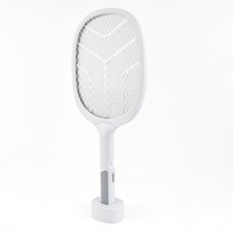 어니우니 충전식 전자 전기 모기채 파리채, 화이트