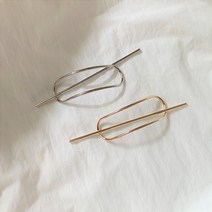 제이팩토리 강낭콩 라운드 실버 골드 메탈 비녀 헤어핀