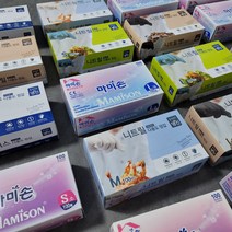 명진 라텍스 니트릴 장갑 100매, 중(M)