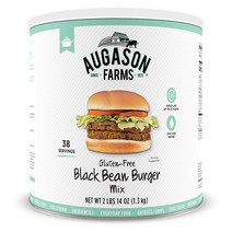 Augason Farms 글루텐 프리 블랙 빈 버거 0.9kg(2파운드) 396.9g(14온스) No. 10캔 1팩