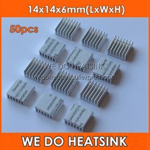 램쿨러 50pcs 14x14x6mm 알루미늄 라디에이터 방열판 압출 lm2596 열, 없음