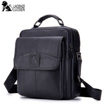 LAOSHIZI losen 남자 정품 가죽 어깨 메신저 가방 남자 남자 작은 토트 빈티지 Crossbody 메신저 가방 남자 핸드백|Crossbody Bags|