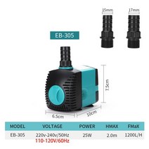 워터 펌프 저소음 수족관 잠수정 3-60w 분수 필터 물고기 연못 조용한 물 탱크 분수 측면 흡입 eu us uk plug, 25w, 우리 플러그 110v