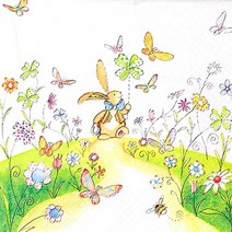 파스텔크래프트 냅킨아트 380031 Bunny with Pinwheel 냅킨20매 33x33cm 1110, 20매입, 혼합색상