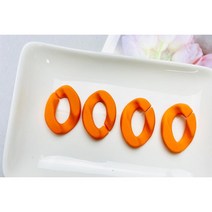 4개) 무광 아크릴 체인고리-대(27x20mm), 오렌지