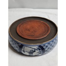 단초마을 청화백자 휴대용 벼루 중 지름19cm 무게1.1kg