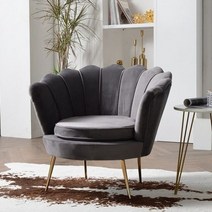 미용실쇼파 간단한 꽃잎 거실 의자 싱글 천 소파 가구 의류 매장 미용실 라운지 의자265316, R17-q-grey