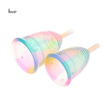 생리컵 생리컵추천 위생생리컵 1pcs 다채로운 여성 컵 학년 실리콘 생리 컵 여성 위생 생리 레이디 컵 건강 관리 기간 컵, 사진으로 7x4cm