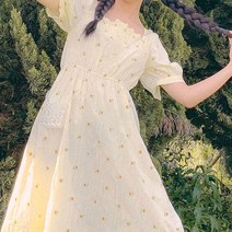 changsheng우아한 노란색 꽃 드레스 여성 프릴 하이 웨이스트 캐주얼 스위트 롱 드레스 여름 빈티지 이브닝 파티 패어리 드레스 여성