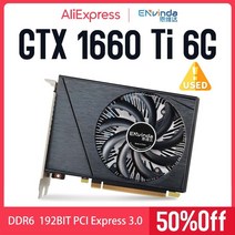 그래픽카드 used envinda 51risc gtx1660 ti 6gb 게임 비디오 gpu 데스크탑 컴퓨터 게임 1660ti 6g placa de video, 없음