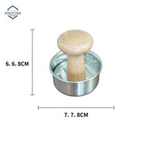 프레스 스테이크 기계 함박 틀 성형기 스텐 떡갈비, 느티나무 손잡이 트럼펫+8.4CM 유지 50매