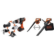 [온라인 상품]블랙 앤 데커 18V 멀티 툴 EVO185E1 무선 전동 공구 DIY용 임팩트 드라이버·드릴 드라이버·마루노코·지그소·레시프로소를 1대로 비트·붙이 & 2in1 무선 블로어 진공 가속 조절 모드 탑재 36V 2.0Ah GWC36N[세트 구입]