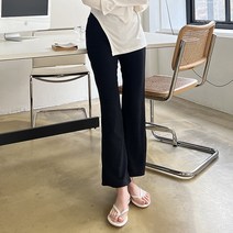 쉐얼유 여성 미닝 키작녀 크롭 날씬 부츠컷 밴딩 팬츠
