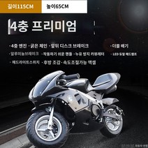 전기바이크 맞춤형 49CC 미니 어린이 소형 스포츠카 이륜 부모 자식 오토바이 가솔린 모델 파티 레이스 2 행정 4 전기, E.4행정 하이매칭 스타일 (순정가솔린)