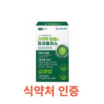 (코오롱제약) 기억력 혈행엔 징코플러스 30정 은행잎추출물 징코 나이아신 판토텐산 뇌영양제 집중력 PS 포스파티딜세린 플라보놀 다리붓기 손발 저림 하체비만 나이아신 아연 판토텐산, 2개