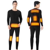 캠핑 겨울용 온열 속옷 USB 배터리 전원 전기 보온 난방 모터사이클 의류 긴 바지 남성 및 여성용 전기, 06 Male Suit_05 XXL