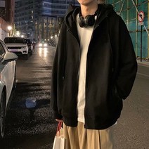 2컬러 남녀공용 베이직 무지 기모 후드집업 IS-JK14