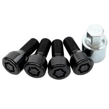 자동차 휠 베어링 용품 도난 방지 휠 스터드 볼트 잠금 장치 14X1.25MM BMW 높은 보안 유형 세트 36136792, 01 black