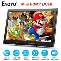 EyoyoEM14F 14.0 인치 모니터 휴대용 두 번째 화면 노트북 PC IPS 듀얼 미니 HDMI 게임 모니터 PS4 용 1920x1080 FHD 디스플레이, [01] 1080P Monitor, [02] AU 플매트 카펫 러그