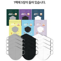 크린조이 KF94 새부리형 마스크 15매 소형 블랙/화이트/그레이, 색상:블랙