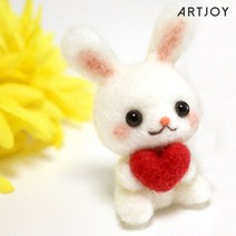 아트조이 DIY 양모펠트 키트 하트 토끼
