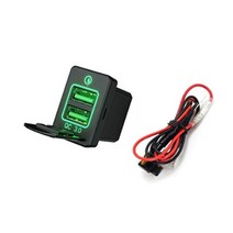 Jimny Hustler - 용 스즈키 자동차 듀얼 USB 차량용 충전기 QC3.0 jimny accessories parts, 01 Green