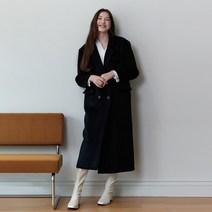 바이바이섭 세미 와이드 롱 울 코트 블랙 [T24]