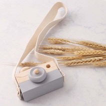토이카메라 입학선물 1PC 나무 장난감 카메라 패션 펜 던 트 아이 교수형 Camer Prop 장식 노르딕, 03 gray