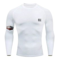 FILTERED 스키니 세트 스포츠 속건복 긴팔 베이스 헬스 달리기 압축바지 유술 방마복, 흰색 상의, S