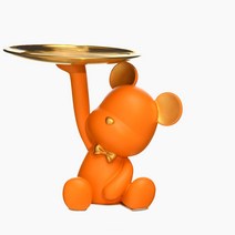 디베어 곰돌이 트레이 인테리어 수납함 현관 차키보관함, 오렌지(orange)