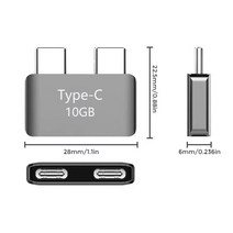 듀얼 타입 C 짧은 익스텐더 썬더 볼트 3 남성-여성 확장 어댑터 커넥터 MacBook Pro/Air 용 5K 비디오 40Gb, 01 Dual TypeC Extender