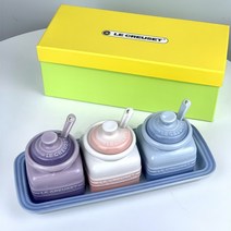 도자기 양념통 세트 양념통 수저통 주방 가정용 소금통 양념병 후추통, 2.분홍 연보라 연남양념통세트개