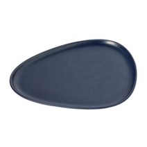 북유럽 린드 DNA 커브 스톤웨어 그릇 접시 26x30 cm navy 블루