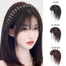 끌리지오 쁘띠매직가발 머리띠 흑색 자연갈색 밝은갈색 1세트, 자연 갈색 1세트