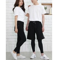 레깅스 위에 반바지 남자 여자 레깅스반바지 투인원