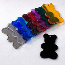 (p-54) 곰돌이 아크릴 팬던트 키링 만들기 재료 부자재 하리보 젤리곰, 8.옐로우