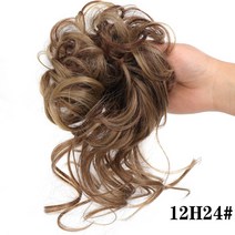 붙임머리 가발 LUPU 합성 헤어 밴드 금발 블랙 지저분한 곱슬 Chignon 도넛 Up, 중국, 14 12H24