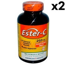 American Health 아메리칸헬스 에스터 C 250mg 125정 츄어블 2팩 Ester C Orange Flavor, 2개