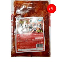 [더착한푸드]춘천닭갈비 매운맛(500g) 5개 식자재마트 대용량 업소용 춘천맛집 닭갈비맛집 술안주 간편식 매콤닭갈비 즉석조리