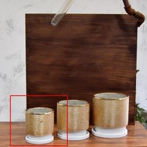 엔틱 도자기 원형 금색화분 11x12cm 미니 식덕 플랜트