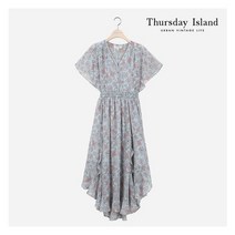 [국내정식매장] 써스데이아일랜드 티셔츠 [Thursday Island] 여성 스모킹 웨이스트 원피스(T214MOP263W)