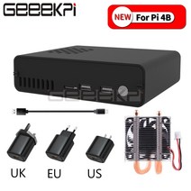 데스크파이 프로 셋톱 박스 NUC 스타일 알루미늄 합금 케이스 아이스 타워 쿨러 마이크로 HDMI 포트 풀 사이즈 라즈베리 파이 4 모델 B, EU
